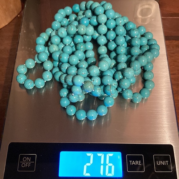 Turquoise bead knotted necklace. - Picture 16 of 16